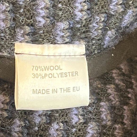 Avoca coat 2 blue Irish wool knit flower lady - Picture 10 of 11